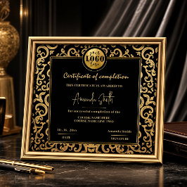 Luxury Gold Frame Certificate of Completion Award Einladung