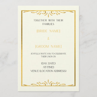 Luxury Gold Frame Wedding Invitation  Einladung