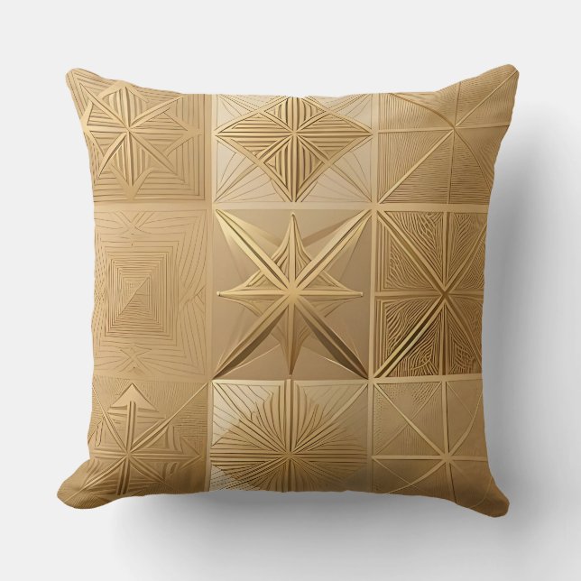 Luxury Gold Geometric Muster - Drehkissen Kissen (Vorderseite)