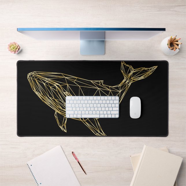 Luxury Gold Geometric Whale Desk Mat Schreibtischunterlage (Büro 1)