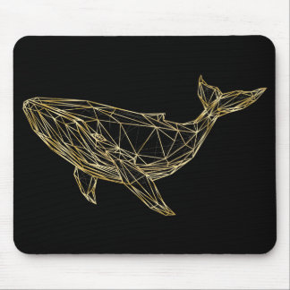 Luxury Gold Geometric Whale Mousepad