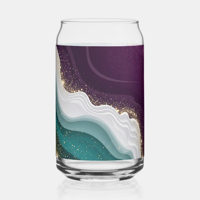 Luxury Gold Glitter Marble Pattern Dosenglas (Vorderseite)