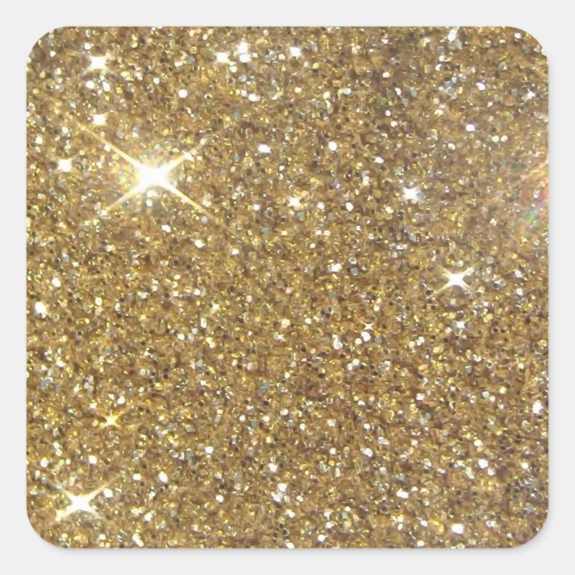 Luxury Gold Glitzer - Druckbild Quadratischer Aufkleber (Vorderseite)