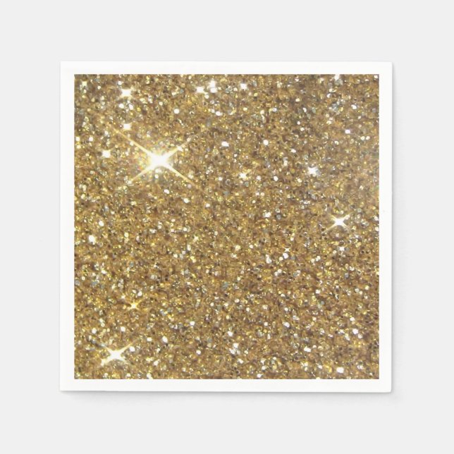 Luxury Gold Glitzer - Druckbild Serviette (Vorderseite)