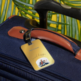 Luxury Gold Gradient Custom Photo & Name  Gepäckanhänger