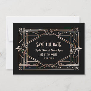 Luxury Gold Great Gatsby Art Deco 20er Hochzeit Save The Date