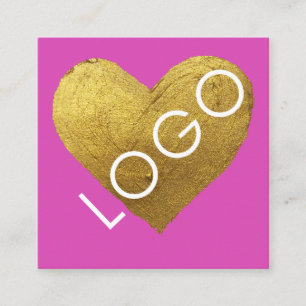 LUXURY GOLD HOT PINK EIGENES LOGO PROMOTIONAL COMP QUADRATISCHE VISITENKARTE