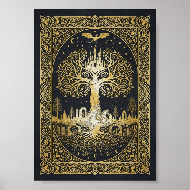 Luxury Gold Leaf Artisan Storybook Poster (Vorne)