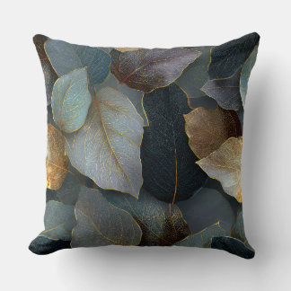Luxury Gold Leaf Throw Pillow Kissen