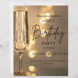 Luxury Gold Lights Birthday Invitation