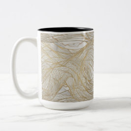 Luxury Gold Line Abstrakte Tasse - Elegant Modern