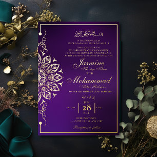 Luxury Gold Mandala Muslim Wedding Nikah Folieneinladung