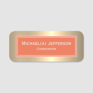 Luxury Gold Mandarine Tango Orange: Elegant Modern Namensschild