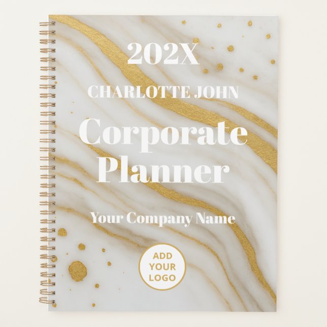 Luxury Gold Marble Corporate 2026 Planer (Vorderseite)