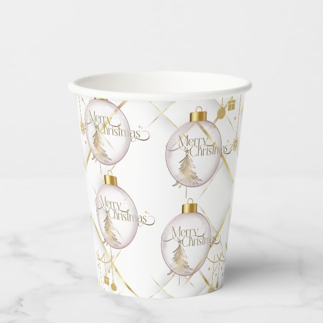 Luxury Gold Merry Christmas Pappbecher (Vorderseite)