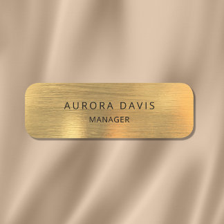 Luxury Gold Metallic Modernes Business Namensschild