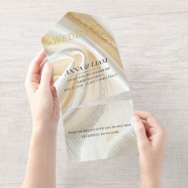 Luxury Gold Minimalist IFoil All in One Invitation All-in-One-Einladung