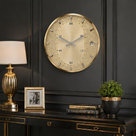 Luxury Gold Modern Champagne Elegant Home Office Große Wanduhr
