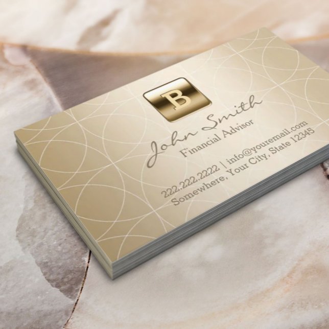 Luxury Gold Monogram Financial Advisor Visitenkarte (Von Creator hochgeladen)