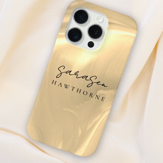 Luxury Gold Opal Eleganter Script Name Case-Mate iPhone Hülle (Von Creator hochgeladen)