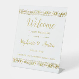 Luxury Gold Pedestal Sign Sockelschild