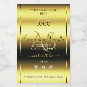 Luxury Gold Product Labels Jewels Monogram Logo Lebensmitteletikett