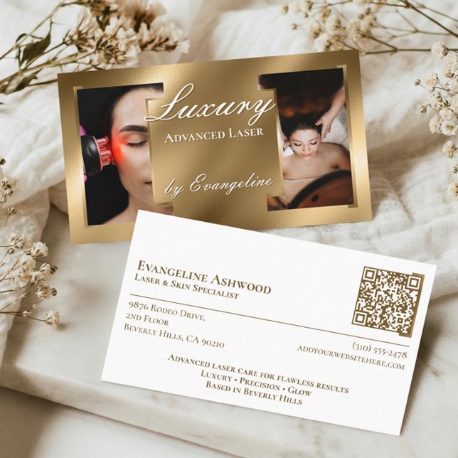Luxury Gold Professional Laser Specialist Photos Visitenkarte (Luxury Gold Professional Laser Specialist Photos Business Card)
