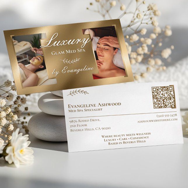 Luxury Gold Professional Med Spa Specialist Photos Visitenkarte (Luxury Gold Professional Med Spa Specialist Photos Business Card)