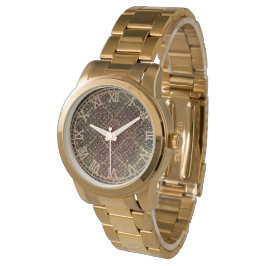 Luxury Gold Red Green Color Pattern  Armbanduhr