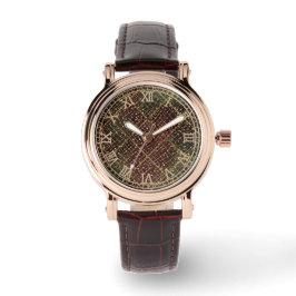 Luxury Gold Red Green Color Pattern  Armbanduhr