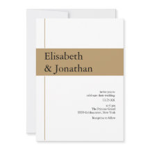 Luxury Gold Ribbon Hochzeit White Background Serif