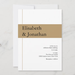 Luxury Gold Ribbon Hochzeit White Background Serif Einladung