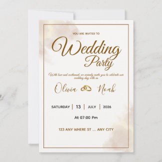 Luxury Gold Script Wedding Invitation Einladung