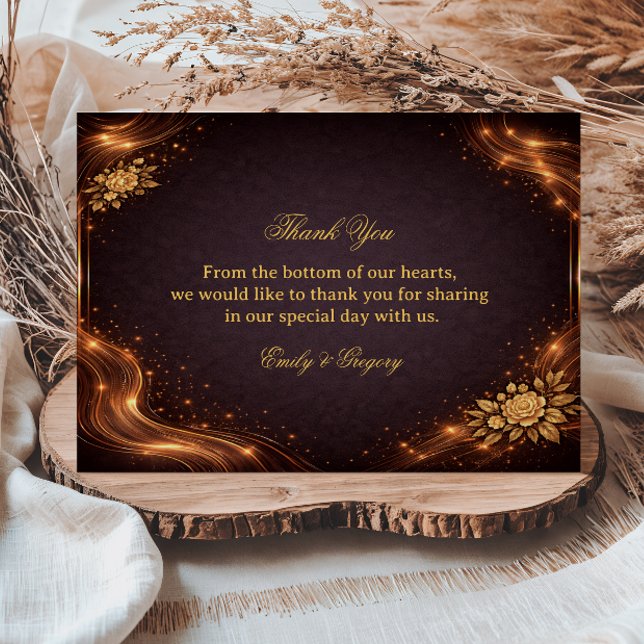 Luxury Gold Sparkle Wave Dankeskarte (Von Creator hochgeladen)