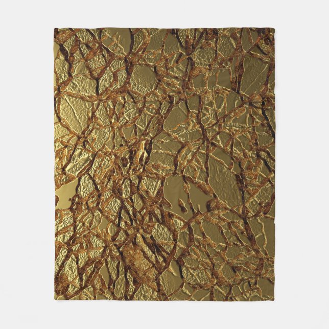 Luxury Gold Texture: 3D Elegance Fleecedecke (Vorderseite)