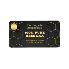 Luxury Gold und Black Honeycomb Adressaufkleber