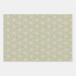 Luxury Gold und Ivory Gemustert Geschenkpapier Set