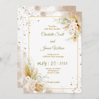Luxury Gold Wedding Invitation Einladung
