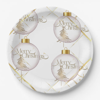 Luxury Gold Weihnachtspapierplatte Pappteller
