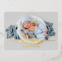 Luxury Gold Welcome Baby Boy Geburtserklärung