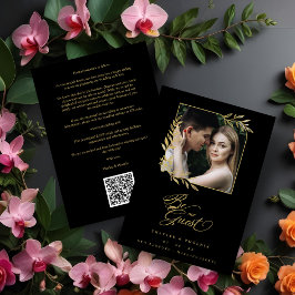 Luxury Golden Branches Frame Chic Photo Wedding