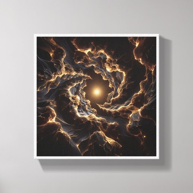 Luxury Golden Cosmic Vortex - Abstract Deep Space  Leinwanddruck (Vorderseite)