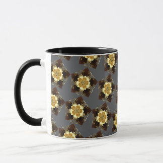 Luxury Golden Floral Mandala Ornamental Design Tasse
