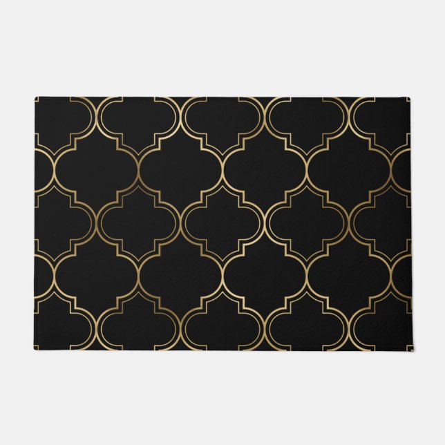 Luxury Golden Islamic Geometric Pattern Motifs Fußmatte (Vorderseite)