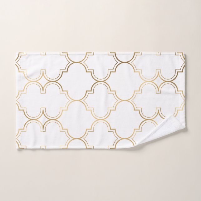 Luxury Golden Islamic Geometric Pattern Motifs Handtuch (Handtuch)