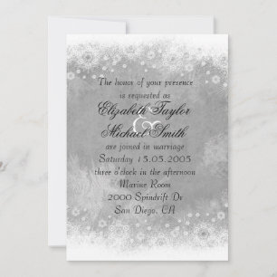 Luxury Gray Frosty Snowflake Winter Wedite Einladu Einladung