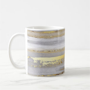Luxury Gray Gold Aquarell Textur Kaffeetasse