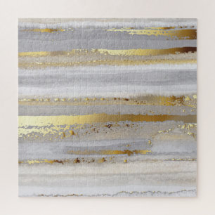 Luxury Gray Gold Aquarell Textur Puzzle