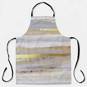 Luxury Gray Gold Aquarell Textur Schürze