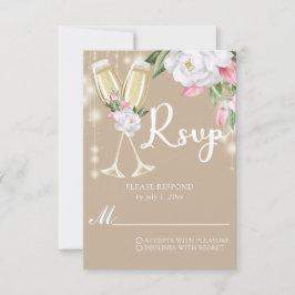 Luxury Green Champagne Floral 30. Geburtstag RSVP Karte